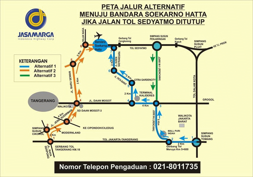 Alternative Road to Soekarno Hatta International Airport Jakarta